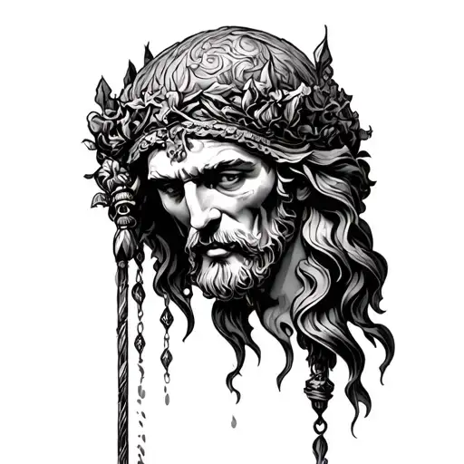 Damocles hanging over its head suffering tattoo design idea