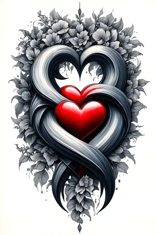 love symbol intertwined tattoo design idea