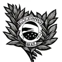 Brazil Logo on travel leg tattoo design idea