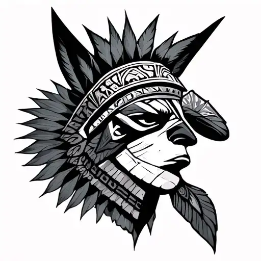 Xoloitzcuintli aztec warrior tattoo design idea