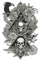 tree snake pyramid crow waterfalls eyeball wheelchair sun moon whale dragon emersing yinyang skull roses tattoo design idea