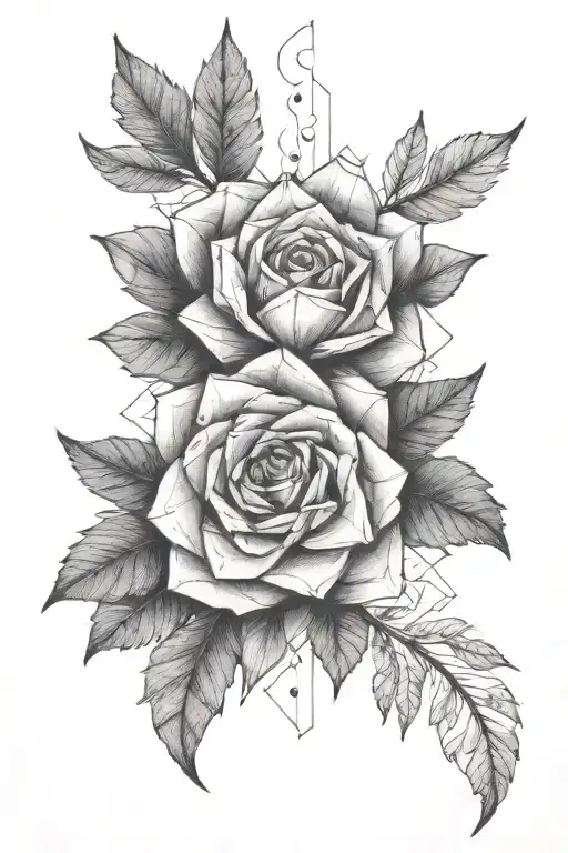 edgy geometric shapes tattoo design idea