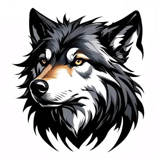 ff7 cloudy wolf tattoo design idea