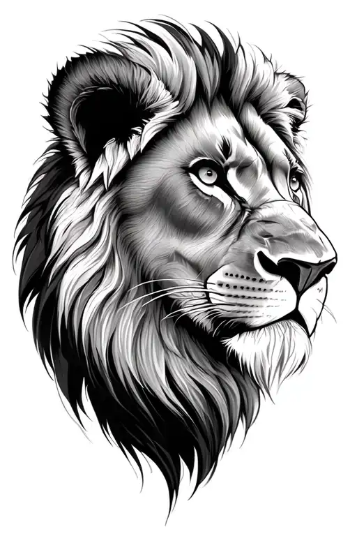 Lion face tattoo design idea