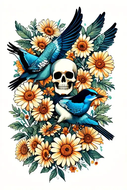 twenty one pilots skeleton clique banditos dema map ned radio daises birds tattoo design idea