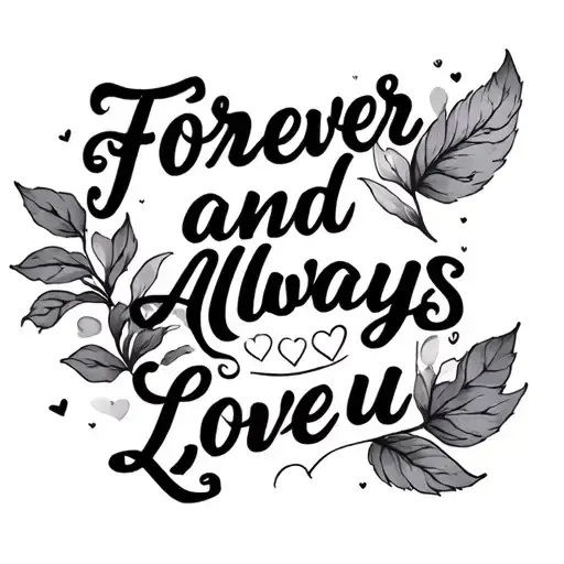 forever and always love you' tattoo design idea