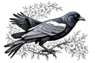 a swooping Cornish chough tattoo design idea