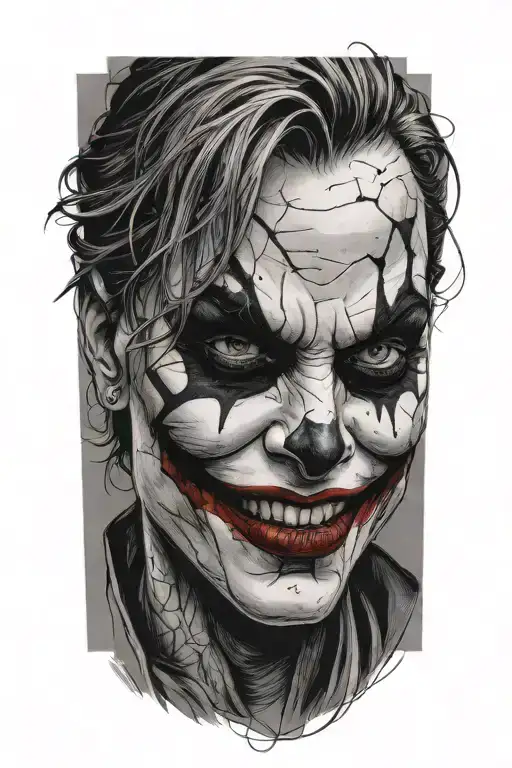 woman joker face tattoo design idea