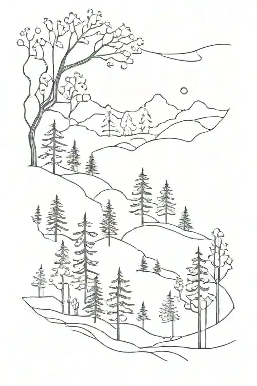 minimalist Dark Forest theory tattoo design idea