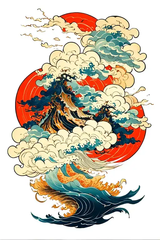 storm clouds tattoo design idea