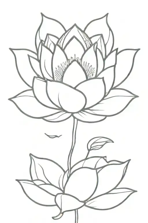 lotus flower with anatomical heart inside tattoo design idea