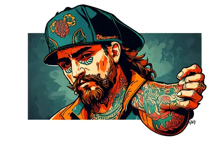 Omerta Jerry with closed tattoo design idea