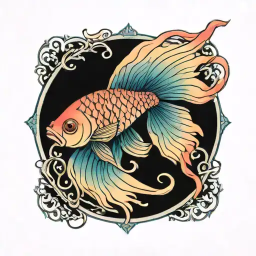 betta fish tattoo design idea