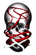 red string theory interwoven tattoo design idea