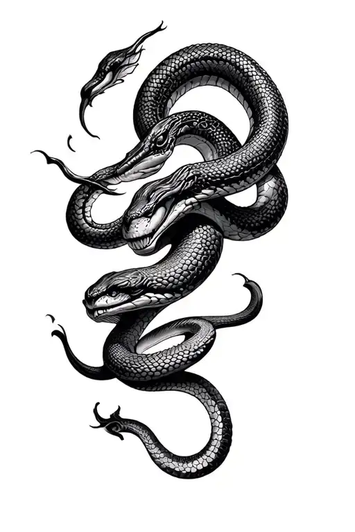 Japanese -style snake tattoo design idea