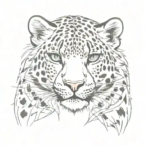 full body of a snow leopard tattoo design idea