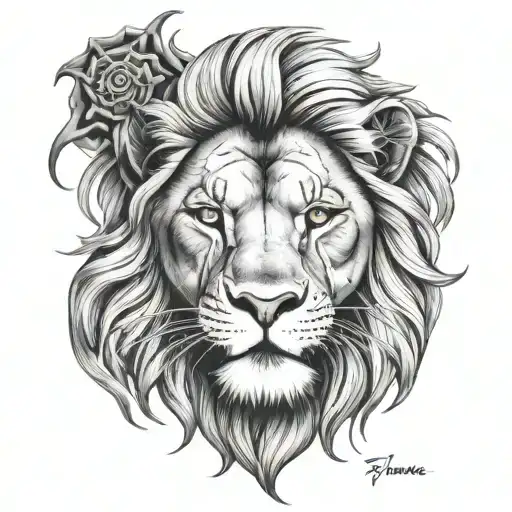 Power+ luck+ strength+wealth+gangster+don't mess+lion+ aspire to be god+ fire in eyes+ anger+ love forever tattoo design idea