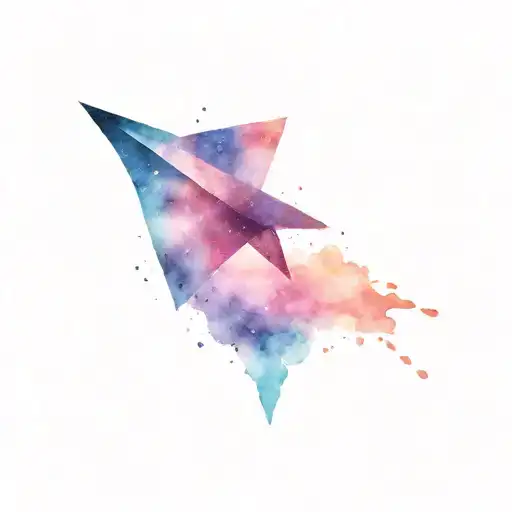 paper airplane with galaxy small tattoo tattoo design idea