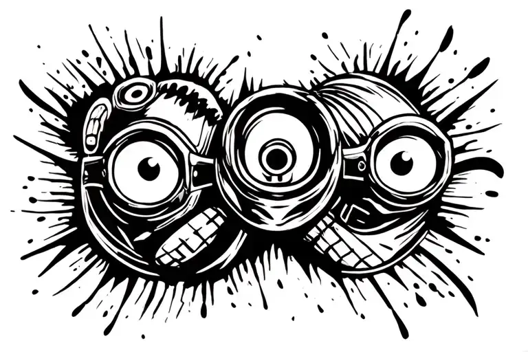 gas masked minion tattoo design idea
