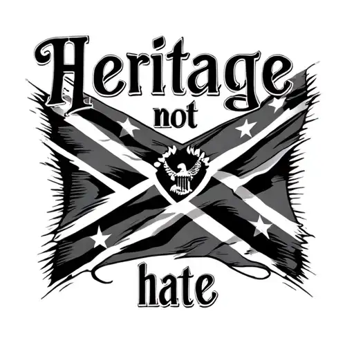 "Heritage not hate " "Heritage not hate " Rebel Flag embedded inside tattoo design idea