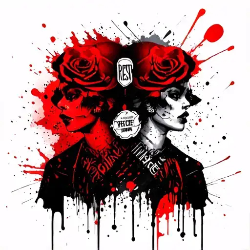 rest in peace twin  tattoo design idea