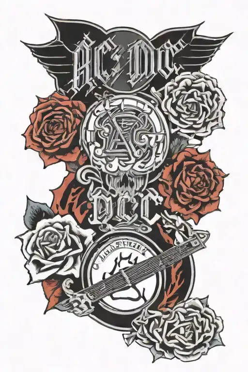 ac/dc font tattoo design idea