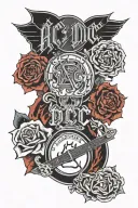 ac/dc font tattoo design idea
