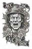 ac/dc font tattoo design idea