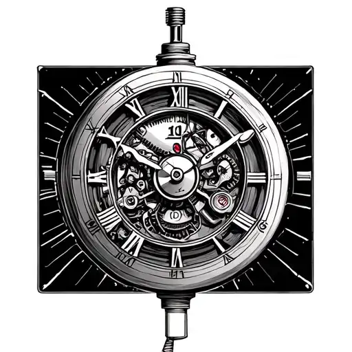 time machine parts diagram tattoo design idea