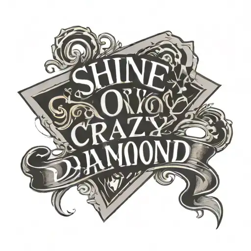 shine on you crazy diamond text simple tattoo design idea