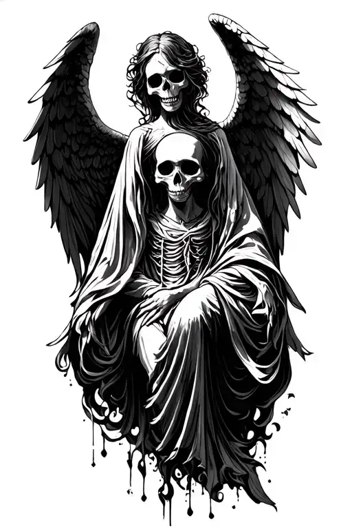 angel of death tattoo design idea