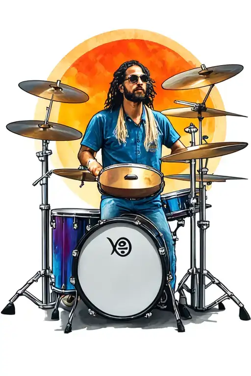 Drumset and Percussion instruments tattoo design idea