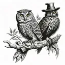 scarecrow and owl tattoo design idea