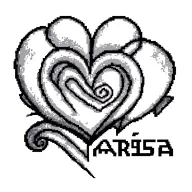 8bit heart with the name Marissa tattoo design idea