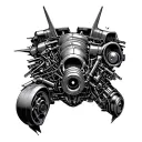 hellcat engine exploded view tattoo design idea