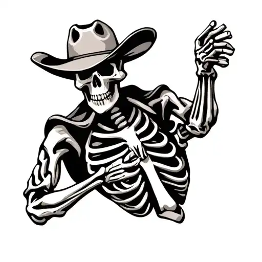 Cowboy Skeleton tattoo design idea