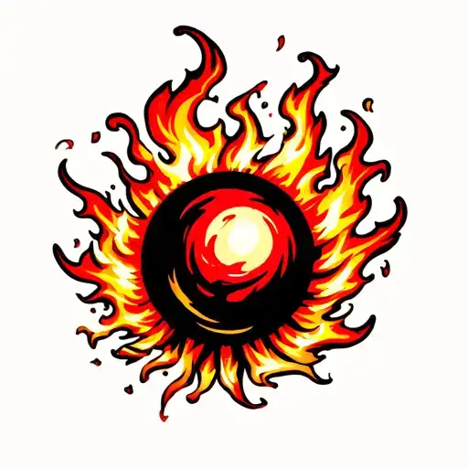 fireball with ball  tattoo design idea