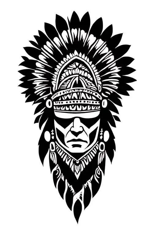 mexican warrior Polynesian tribal design inspired tattoo tattoo design idea