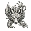 nine tailed fox tattoo design idea