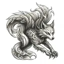 nine tailed fox tattoo design idea