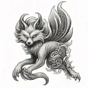 nine tailed fox tattoo design idea