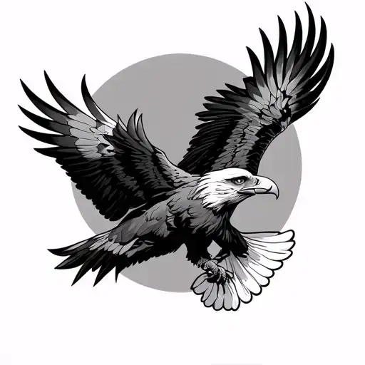 Aries and eagle soaring tattoo design idea
