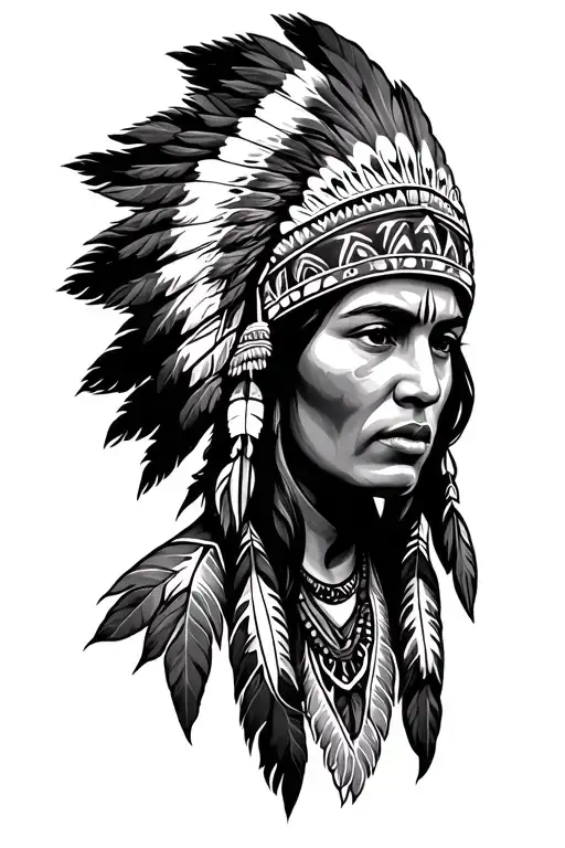 family native American tattoo design idea