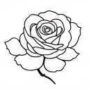 single line rose continue tattoo design idea