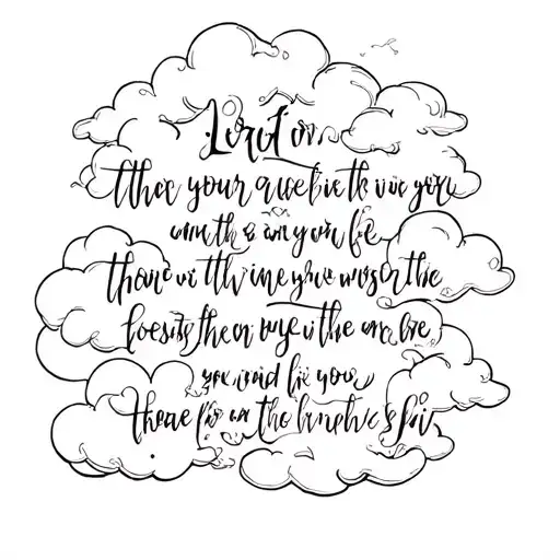 bible verse with clouds and cross  tattoo design idea
