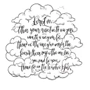 bible verse with clouds and cross  tattoo design idea