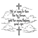bible verse with clouds and cross  tattoo design idea
