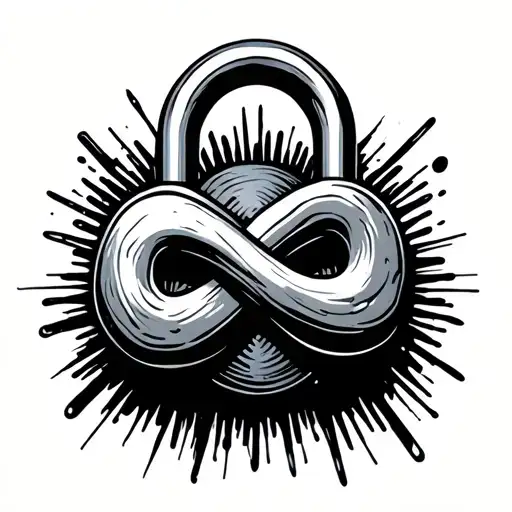 an infinity symbol locked inside a lock tattoo design idea