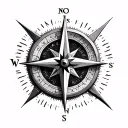 3d Compass tattoo design idea