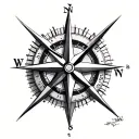 3d Compass tattoo design idea